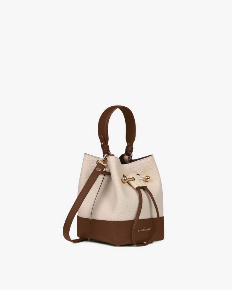 Chocolate Beige Strathberry Lana Osette Top Handle Bag | UK FVAN-23096