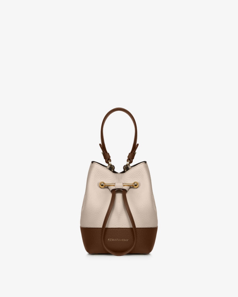 Chocolate Beige Strathberry Lana Osette Top Handle Bag | UK FVAN-23096