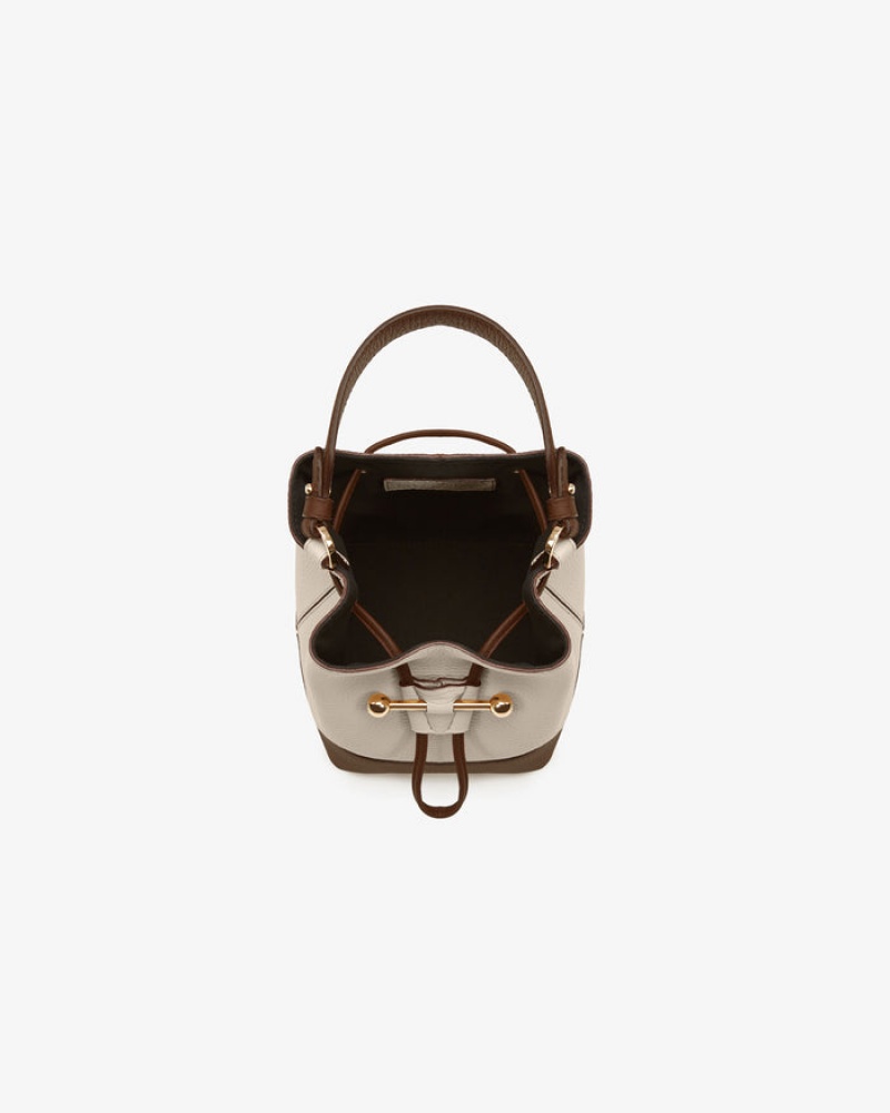 Chocolate Beige Strathberry Lana Osette Top Handle Bag | UK FVAN-23096