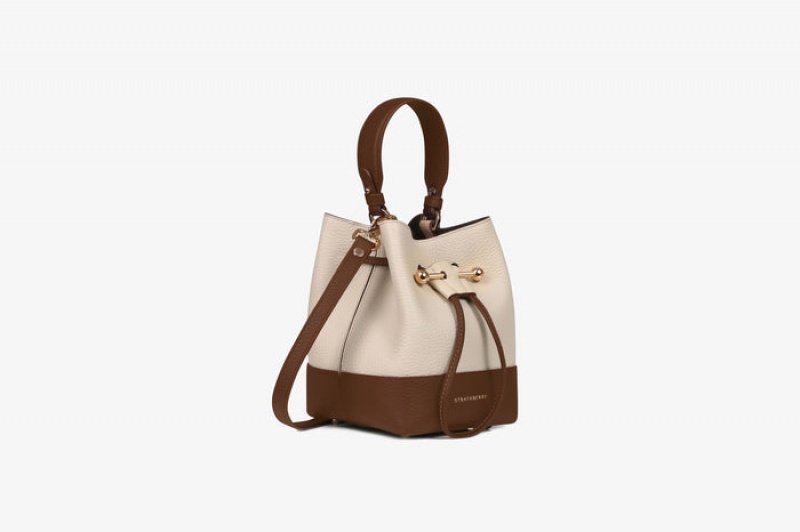 Chocolate Beige Strathberry Lana Osette Top Handle Bag | UK FVAN-23096