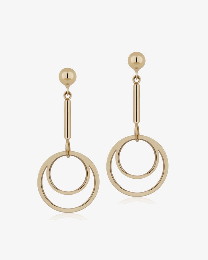 Gold Strathberry Circle Drop Earrings | UK JGCV-30618