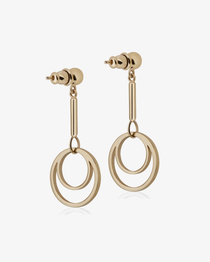 Gold Strathberry Circle Drop Earrings | UK JGCV-30618