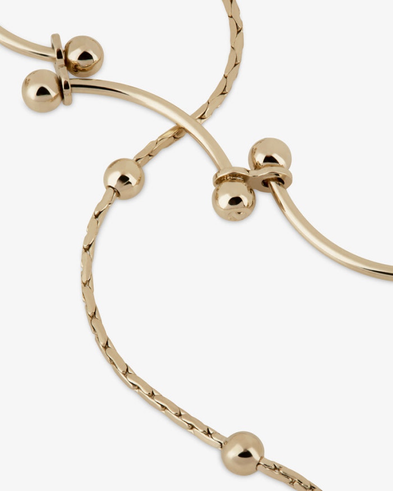 Gold Strathberry Crescent Double Chain Bracelet | UK OELB-89762