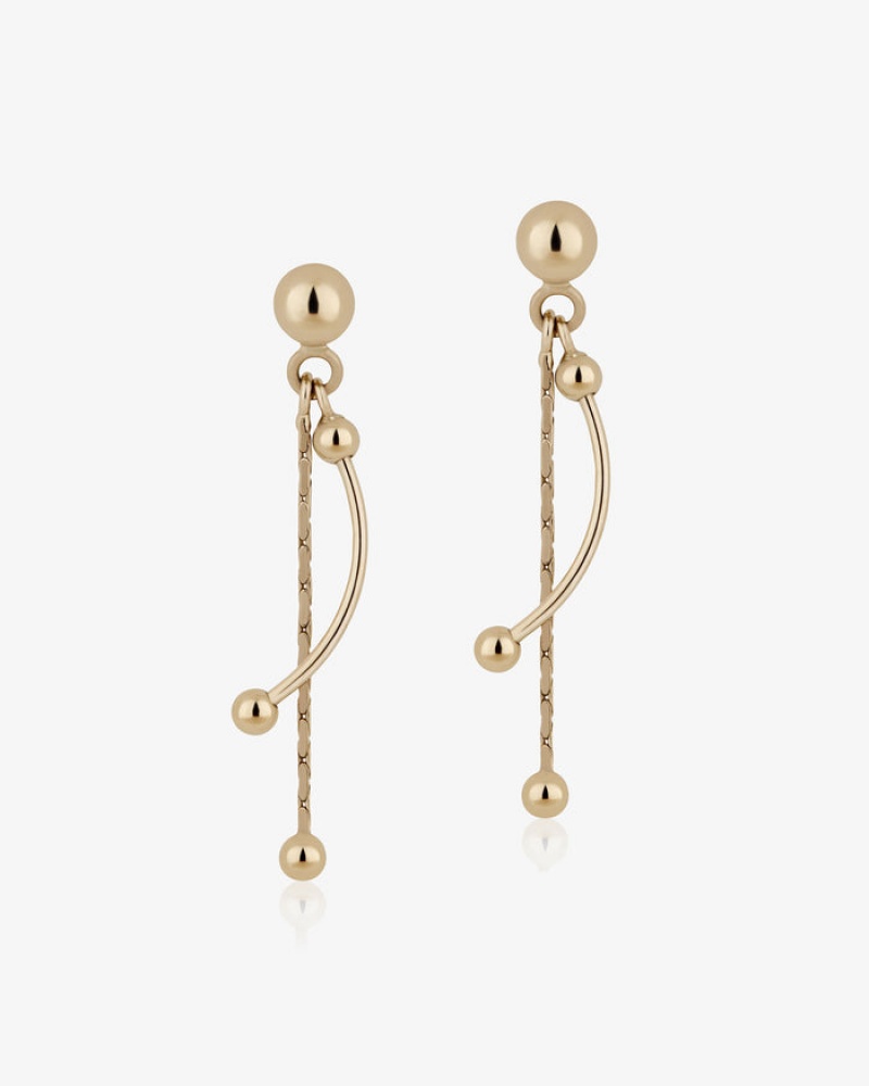 Gold Strathberry Crescent Drop Earrings | UK HOQY-24756