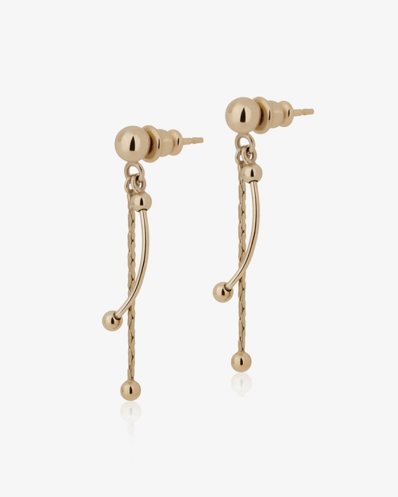 Gold Strathberry Crescent Drop Earrings | UK HOQY-24756