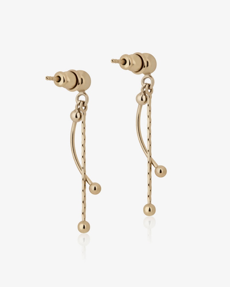 Gold Strathberry Crescent Drop Earrings | UK HOQY-24756