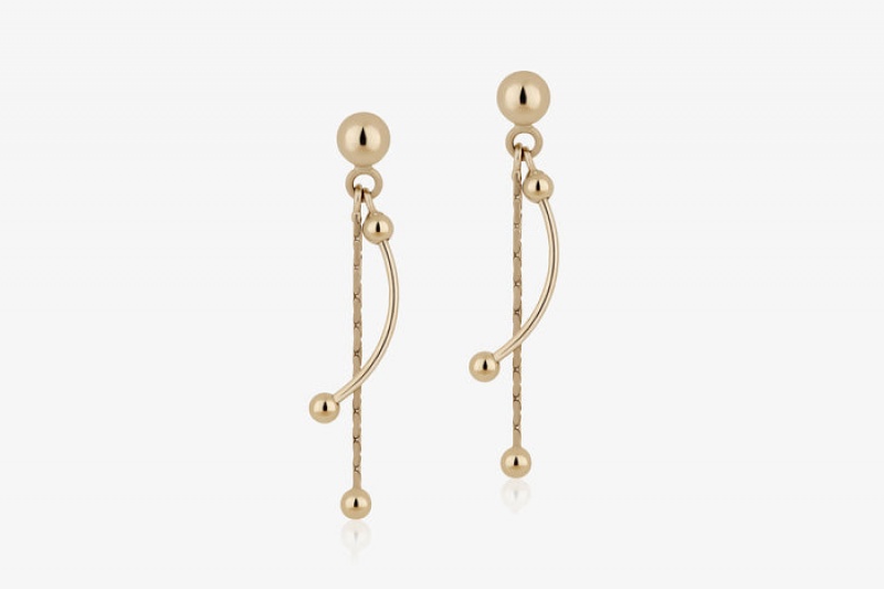 Gold Strathberry Crescent Drop Earrings | UK HOQY-24756