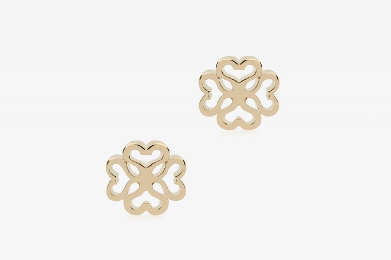 Gold Strathberry Monogram Earrings | UK ULHV-46208