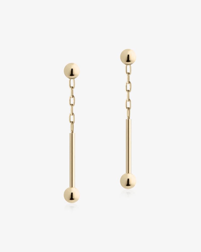 Gold Strathberry Music Bar Drop Earrings | UK MZJP-92548