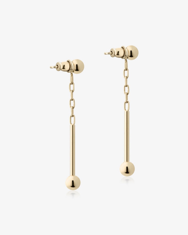 Gold Strathberry Music Bar Drop Earrings | UK MZJP-92548