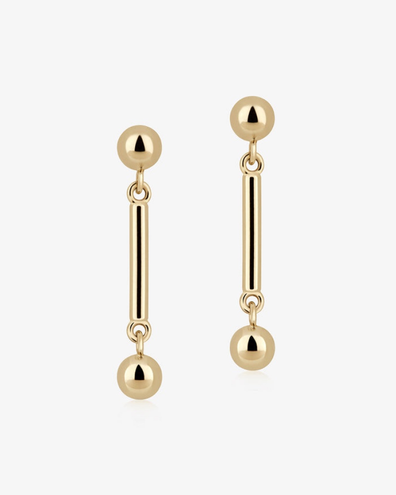 Gold Strathberry Music Bar Earrings | UK IBVK-50219