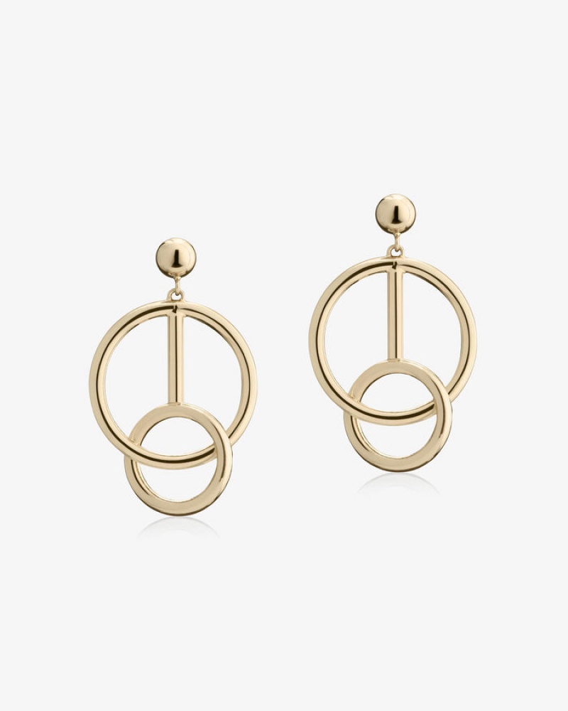 Gold Strathberry Music Bar Hoop Earrings | UK YHFQ-76235