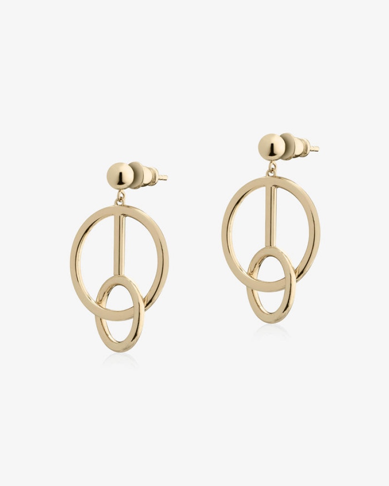 Gold Strathberry Music Bar Hoop Earrings | UK YHFQ-76235