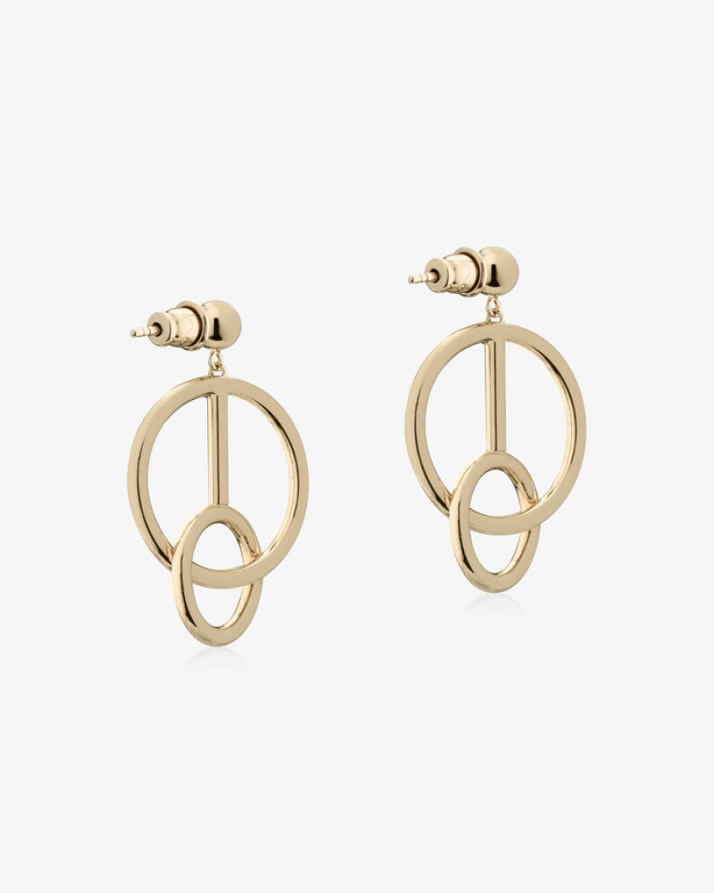 Gold Strathberry Music Bar Hoop Earrings | UK YHFQ-76235