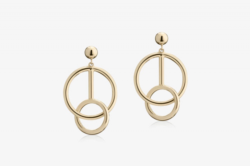 Gold Strathberry Music Bar Hoop Earrings | UK YHFQ-76235