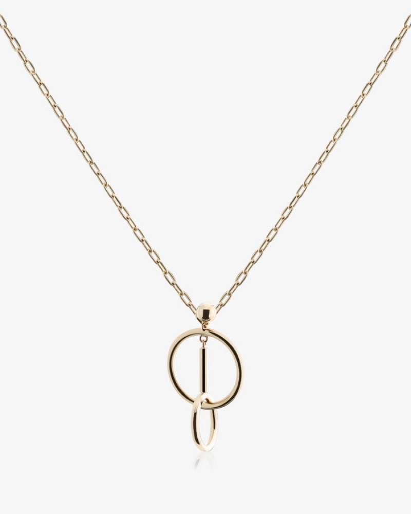 Gold Strathberry Music Bar Hoop Pendant Necklace | UK QOTP-75693