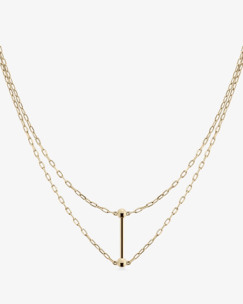 Gold Strathberry Music Bar Necklace | UK HSRP-73498