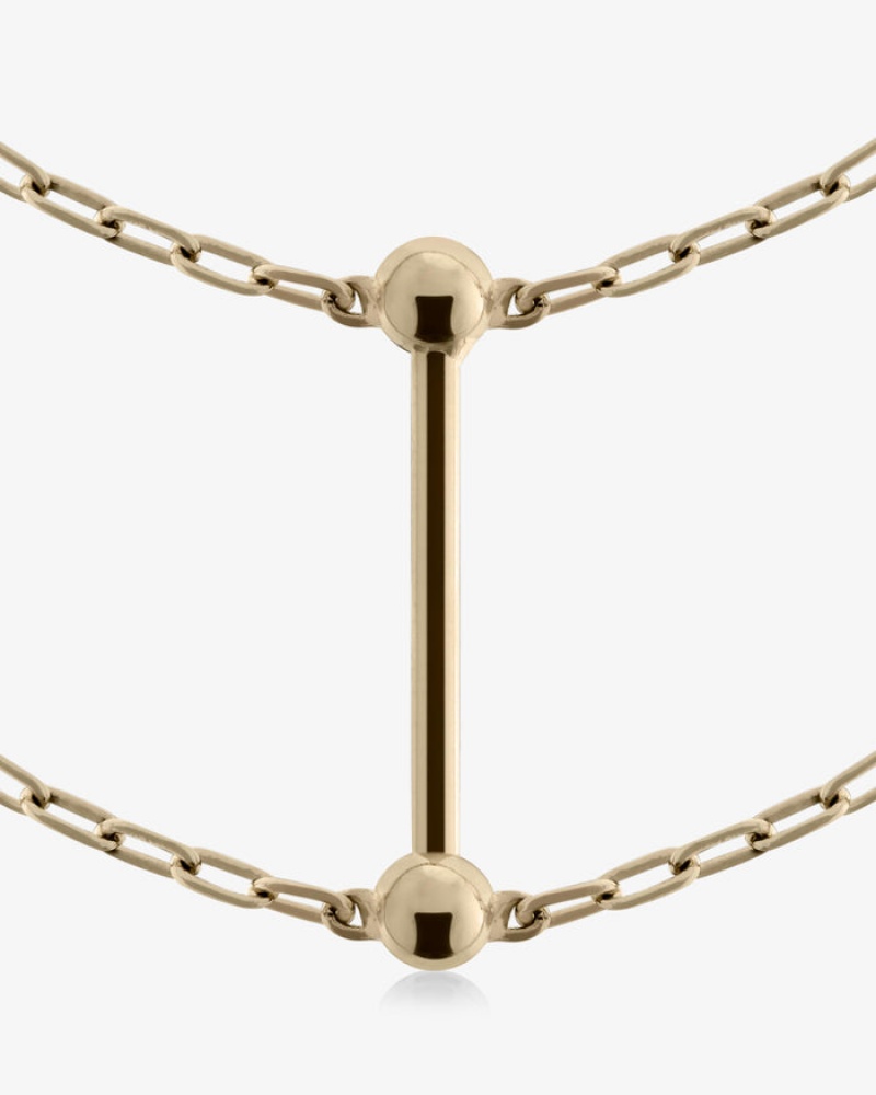 Gold Strathberry Music Bar Necklace | UK HSRP-73498