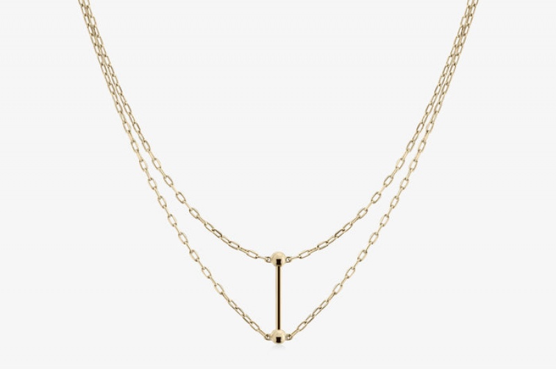 Gold Strathberry Music Bar Necklace | UK HSRP-73498