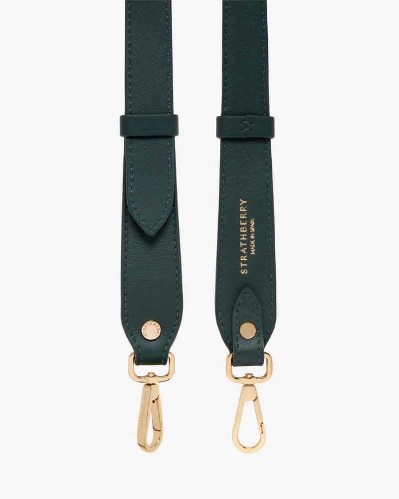 Green Strathberry Adjustable Leather Bag Strap | UK ZUBW-90478