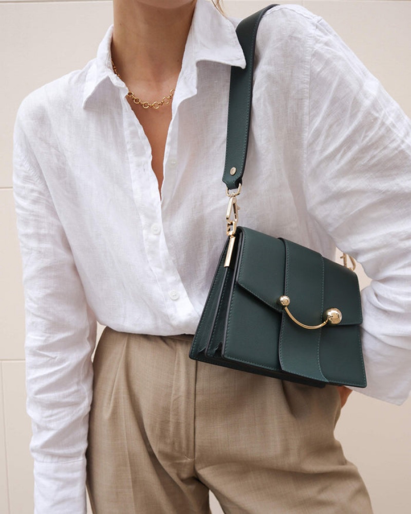 Green Strathberry Box Crescent Mini Bag | UK JHFZ-67489