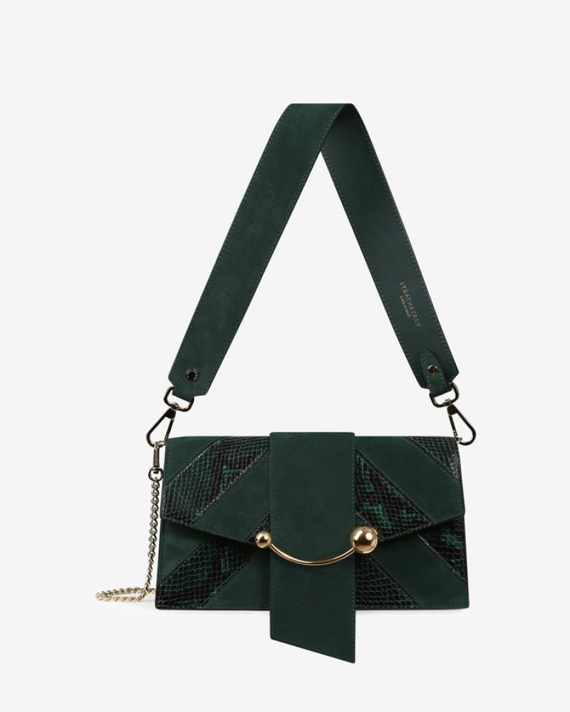 Green Strathberry Crescent Mini Bag | UK DOXG-47502