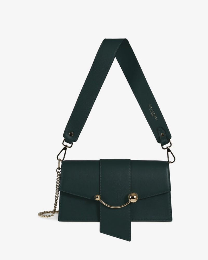 Green Strathberry Crescent Mini Bag | UK LHDS-70413