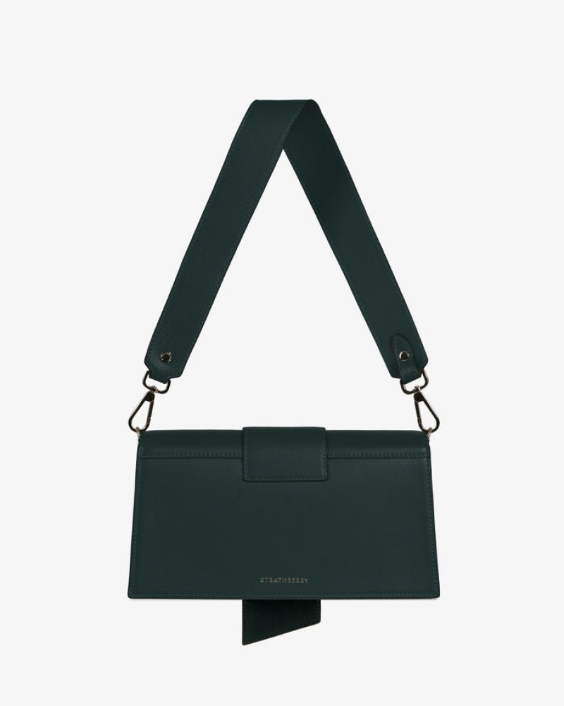 Green Strathberry Crescent Mini Bag | UK LHDS-70413