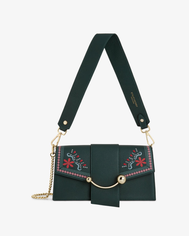 Green Strathberry Crescent Mini Bag | UK XUHS-23605