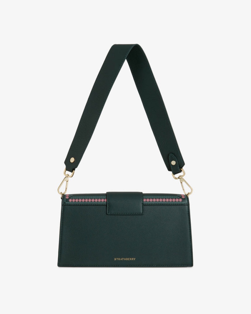 Green Strathberry Crescent Mini Bag | UK XUHS-23605