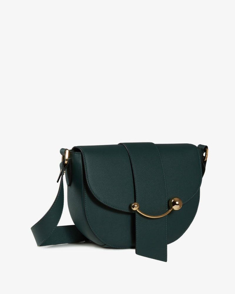 Green Strathberry Crescent Satchel Crossbody Bag | UK NZWR-30294