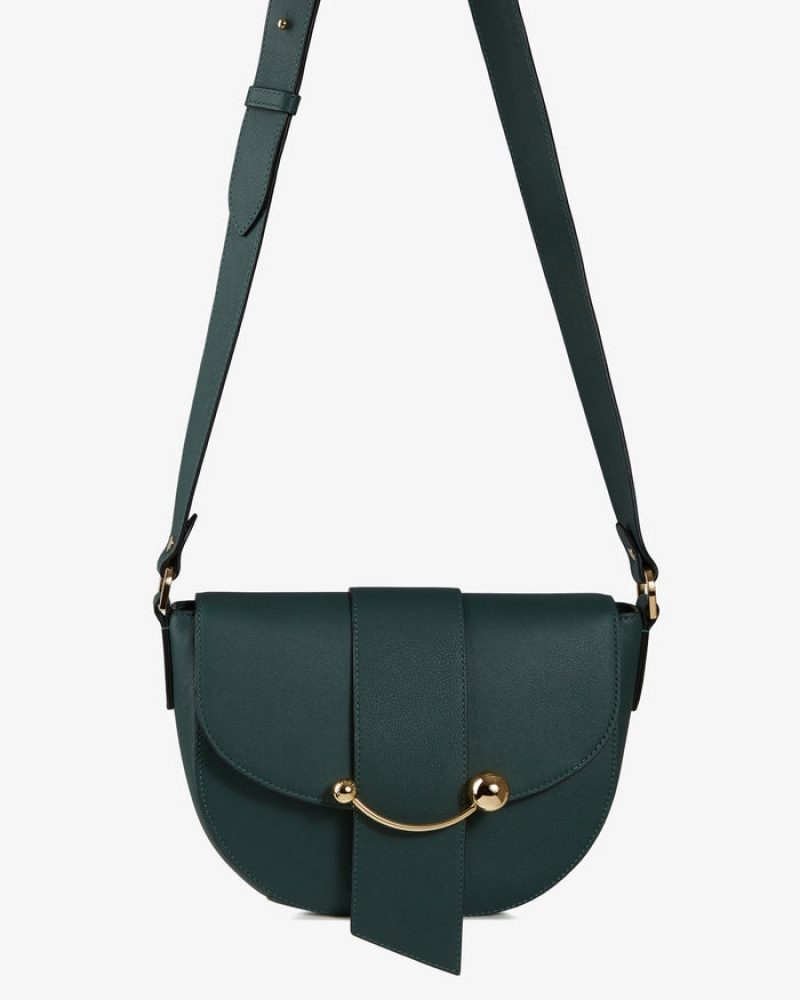 Green Strathberry Crescent Satchel Crossbody Bag | UK NZWR-30294