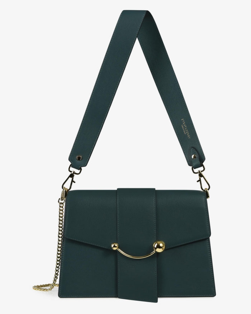 Green Strathberry Crescent Shoulder Bag | UK IDZR-95086