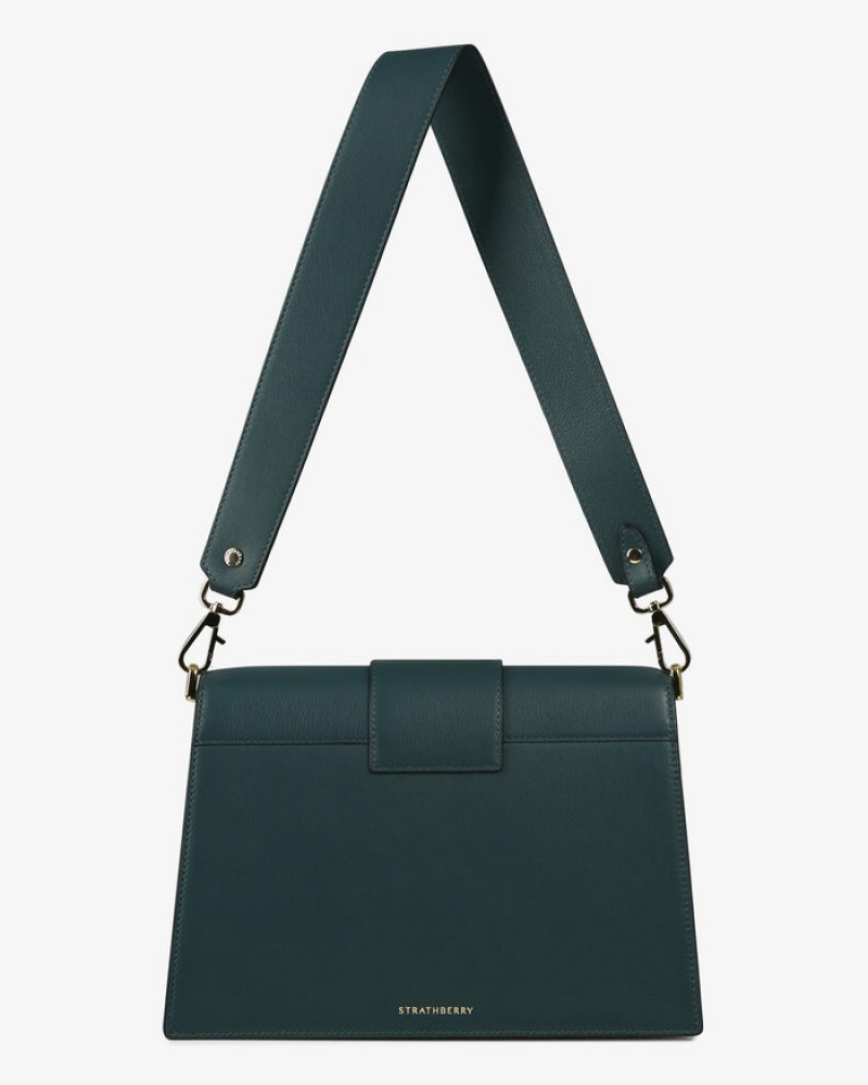 Green Strathberry Crescent Shoulder Bag | UK IDZR-95086