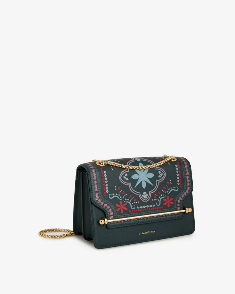 Green Strathberry East/West Crossbody Bag | UK YNIG-31247