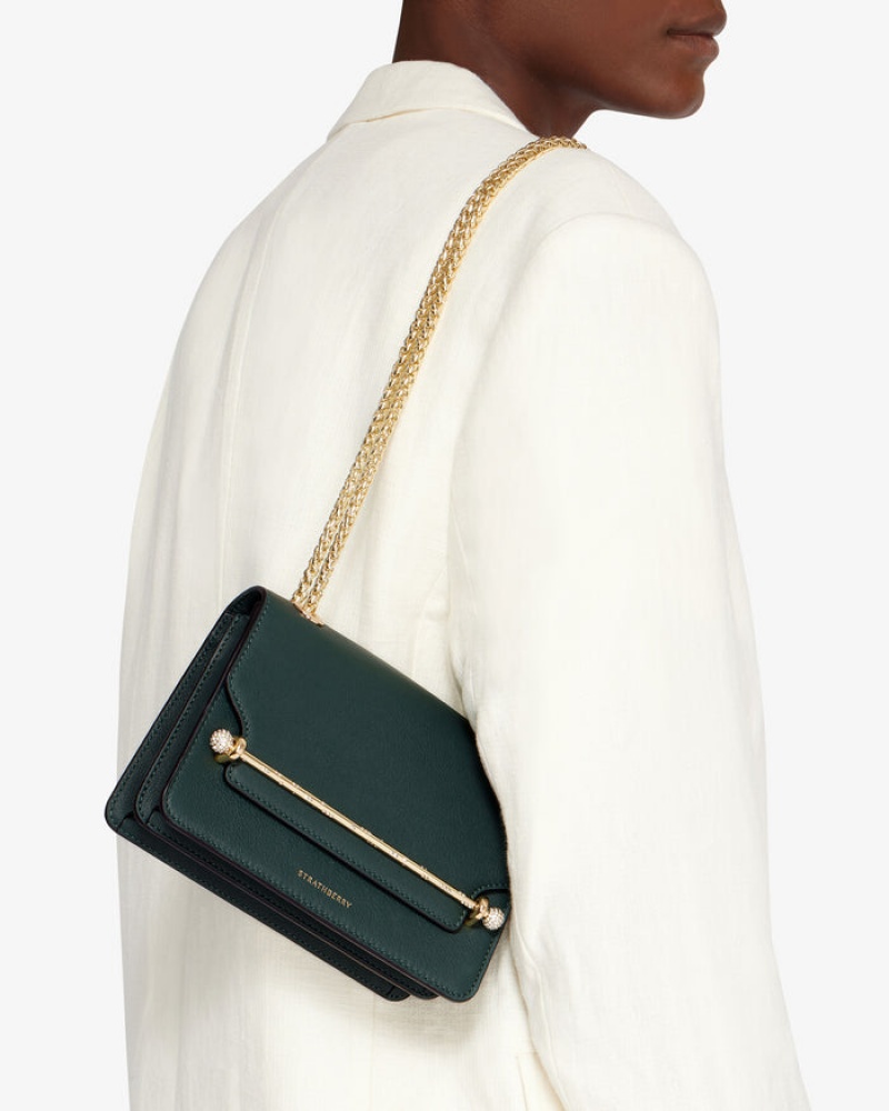 Green Strathberry East/West Mini Crossbody Bag | UK KVNA-78596