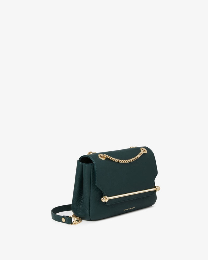 Green Strathberry East/West Mini Soft Crossbody Bag | UK XEPQ-10823