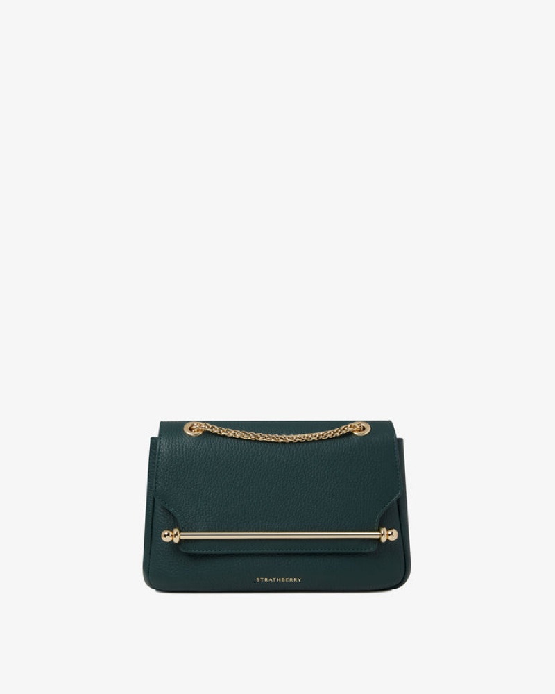 Green Strathberry East/West Mini Soft Crossbody Bag | UK XEPQ-10823