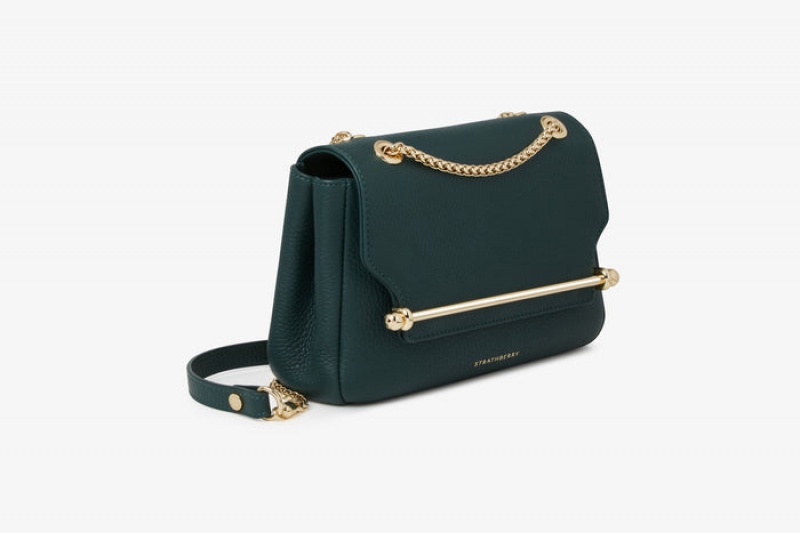 Green Strathberry East/West Mini Soft Crossbody Bag | UK XEPQ-10823