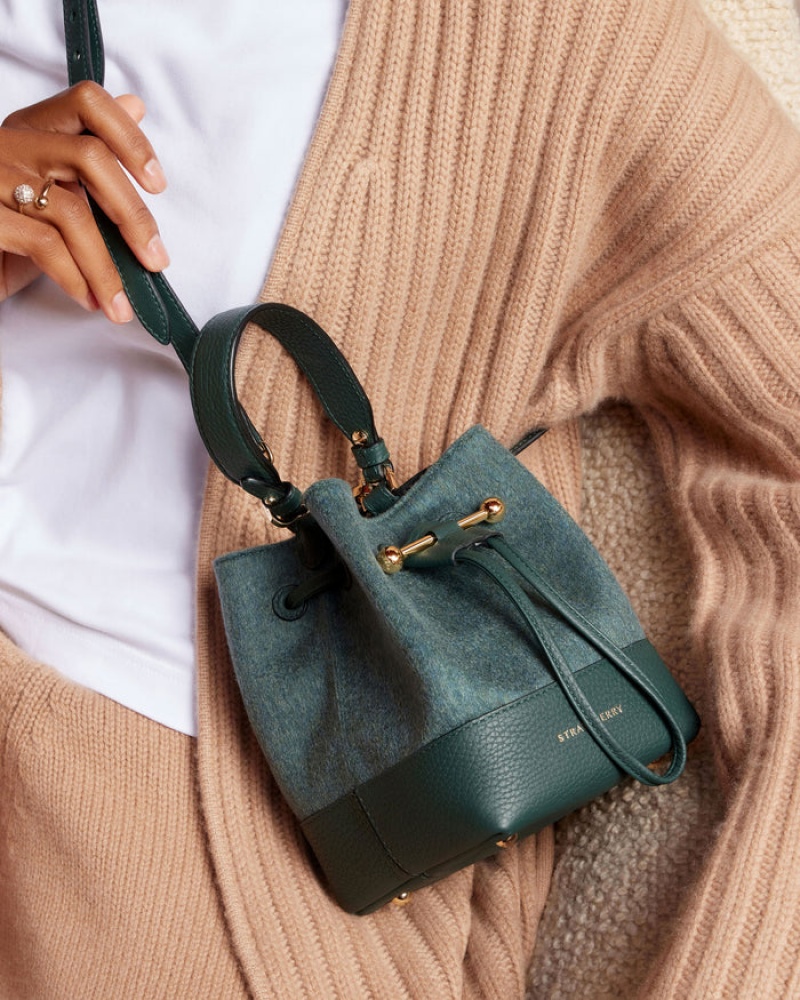 Green Strathberry Lana Osette Cashmere Blend Shoulder Bag | UK EHFI-25701