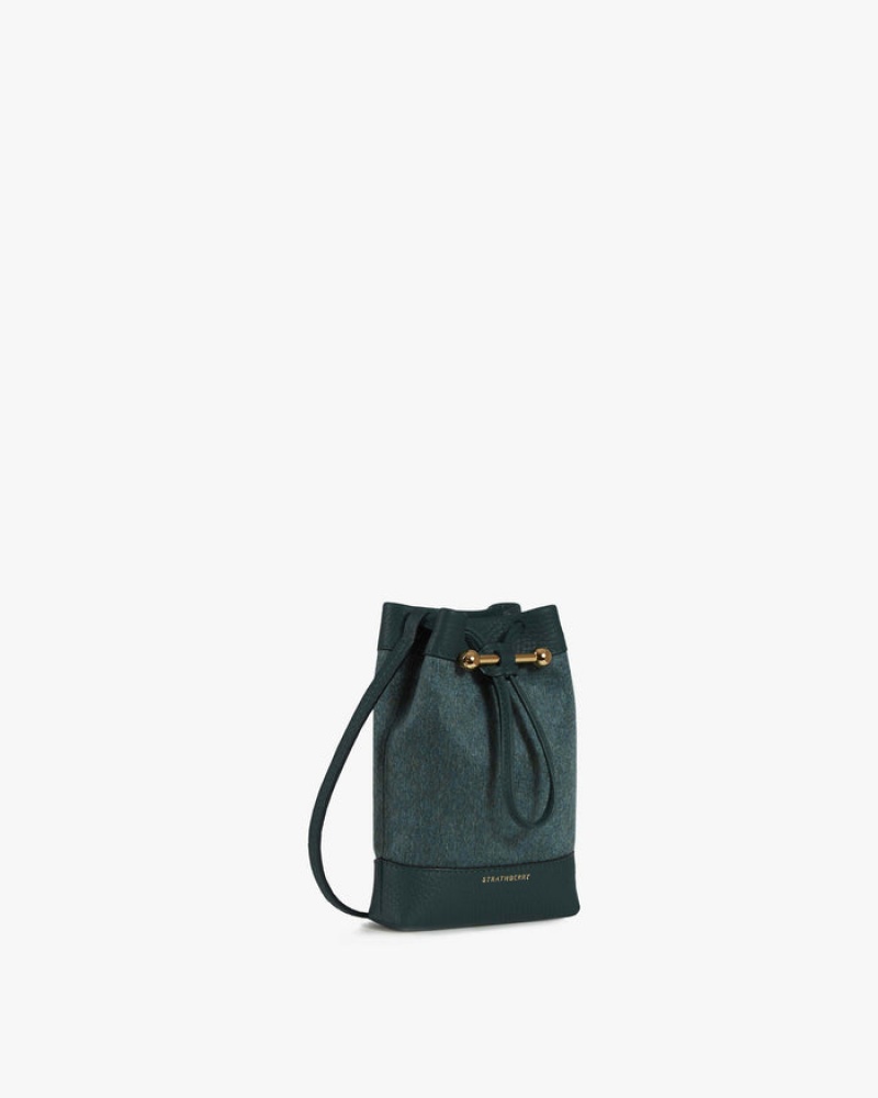 Green Strathberry Lana Osette Pouch Cashmere Wool Mini Bag | UK REGI-06538