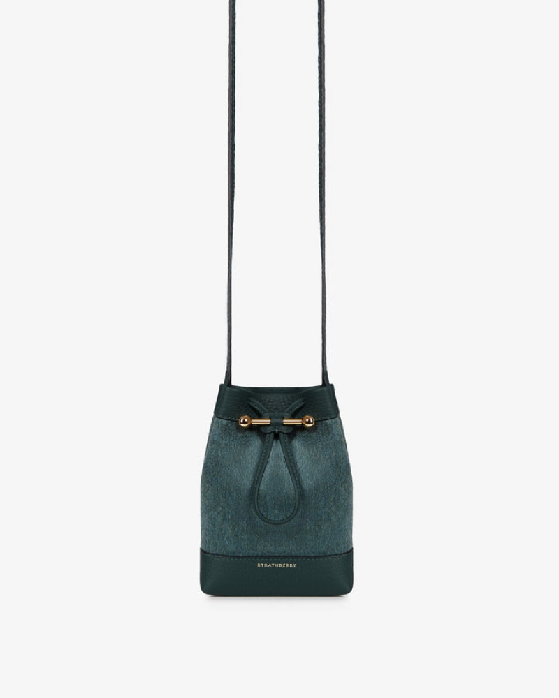 Green Strathberry Lana Osette Pouch Cashmere Wool Mini Bag | UK REGI-06538