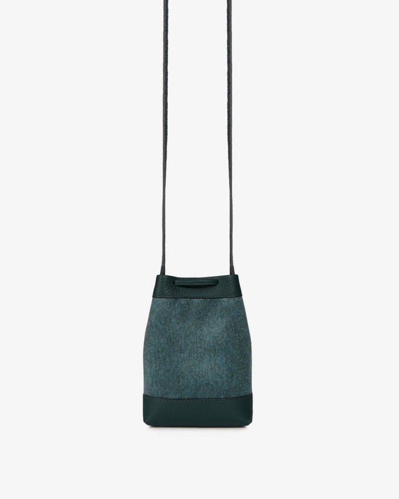 Green Strathberry Lana Osette Pouch Cashmere Wool Mini Bag | UK REGI-06538