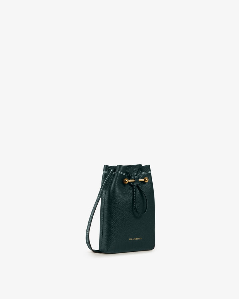 Green Strathberry Lana Osette Pouch With Stitch Mini Bag | UK GOLC-73108