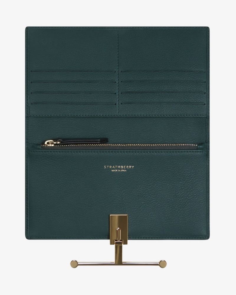 Green Strathberry Large Melville Street Wallet | UK JCXI-69015