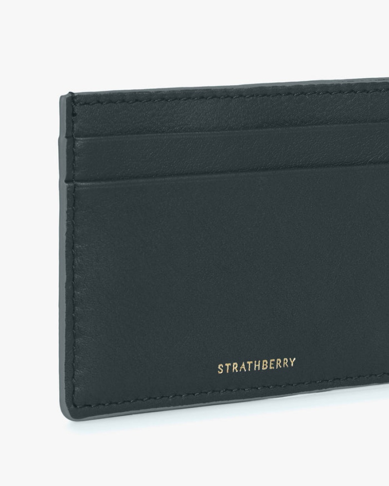 Green Strathberry Leather Card Holder | UK MJGC-19673