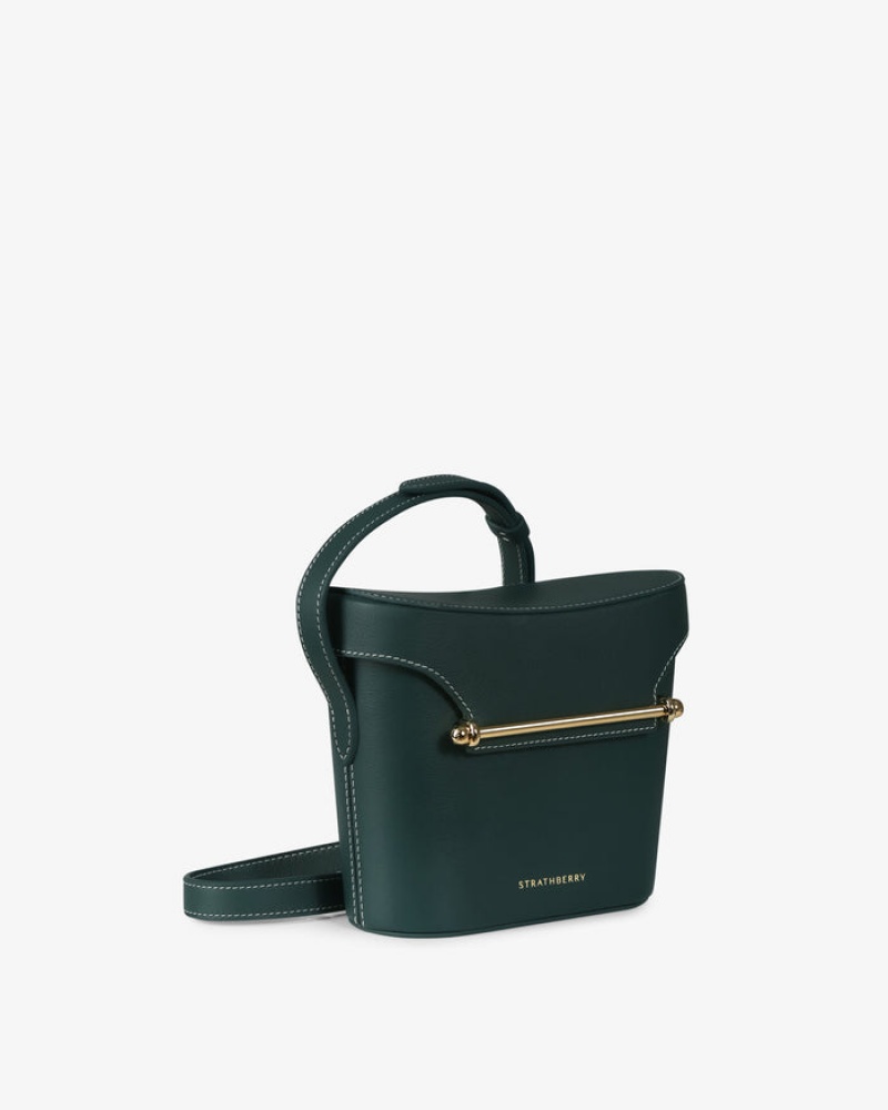 Green Strathberry Safari With Stitch Shoulder Bag | UK CSDT-14607