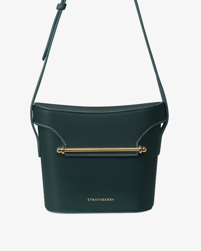 Green Strathberry Safari With Stitch Shoulder Bag | UK CSDT-14607