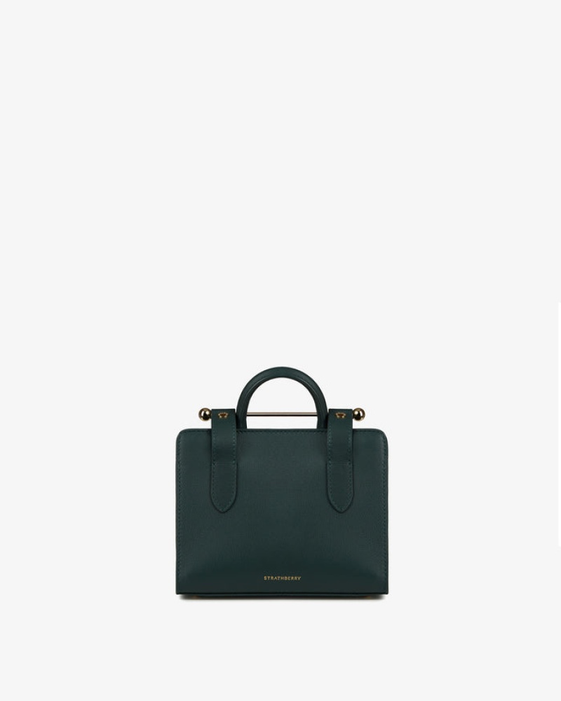 Green Strathberry The Nano Tote Top Handle Bag | UK RIPJ-31798