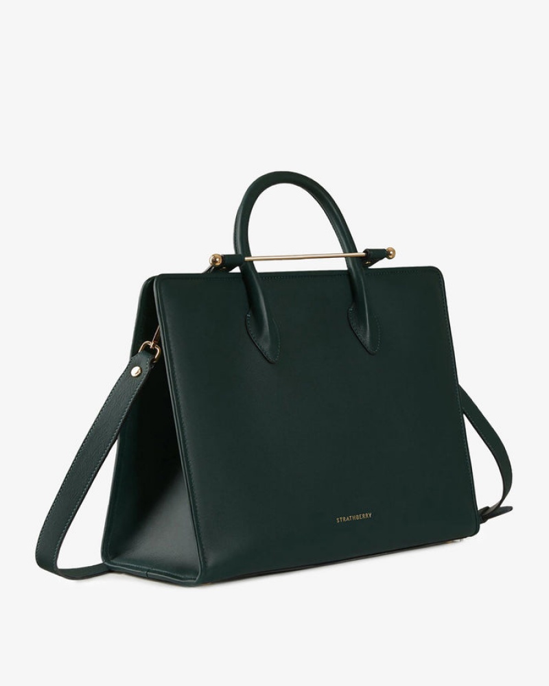 Green Strathberry The Tote Shoulder Bag | UK TUWI-29657